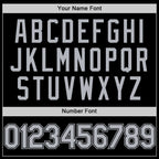 Custom Black Gray Bomber Full-Snap Varsity Letterman Lapel Collar Byron Jacket