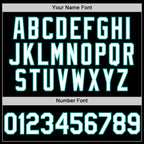 Custom Black White-Aqua Bomber Full-Snap Varsity Letterman Lapel Collar Byron Jacket