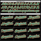 Custom Black Kelly Green-Orange Bomber Full-Snap Varsity Letterman Lapel Collar Byron Jacket