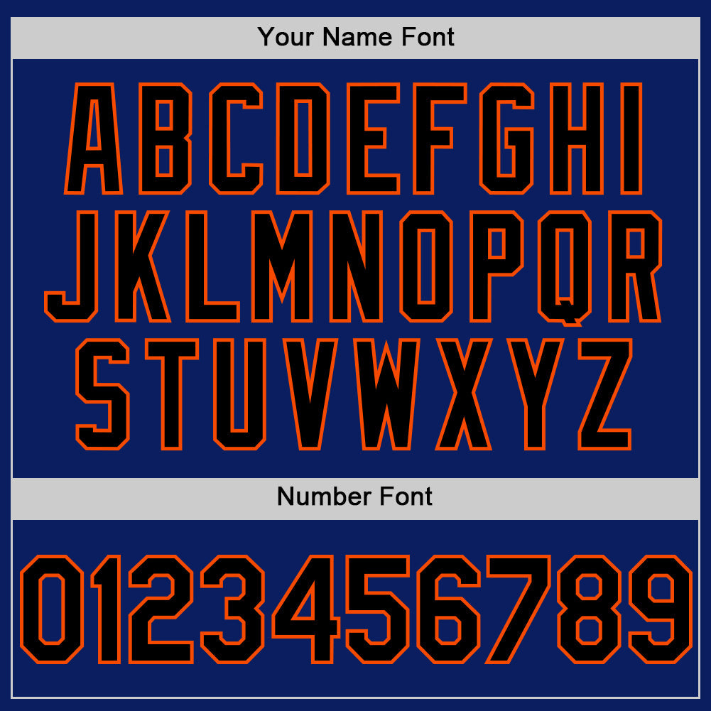 Custom Royal Black-Orange Bomber Full-Snap Varsity Letterman Hoodie Jacket