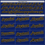 Custom Royal Black-Old Gold Bomber Full-Snap Varsity Letterman Hoodie Jacket