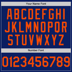 Custom Royal Orange Bomber Full-Snap Varsity Letterman Hoodie Jacket