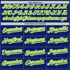 Custom Royal Neon Green-White Bomber Full-Snap Varsity Letterman Hoodie Jacket