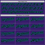 Custom Purple Black-Teal Bomber Full-Snap Varsity Letterman Hoodie Jacket