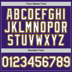 Custom Purple Black-Gold Bomber Full-Snap Varsity Letterman Hoodie Jacket