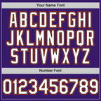 Custom Purple Black-Orange Bomber Full-Snap Varsity Letterman Hoodie Jacket