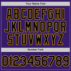 Custom Purple Black Cream-Gold Bomber Full-Snap Varsity Letterman Two Tone Hoodie Jacket