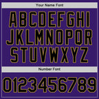 Custom Purple Black Cream-Old Gold Bomber Full-Snap Varsity Letterman Two Tone Hoodie Jacket