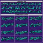 Custom Purple Aqua Pink-Black Bomber Full-Snap Varsity Letterman Two Tone Hoodie Jacket