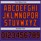 Custom Purple Black-Orange Bomber Full-Snap Varsity Letterman Two Tone Hoodie Jacket