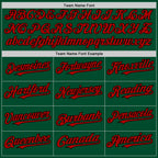 Custom Kelly Green Red-Black Bomber Full-Snap Varsity Letterman Hoodie Jacket