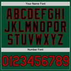 Custom Kelly Green Red-Black Bomber Full-Snap Varsity Letterman Hoodie Jacket
