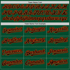 Custom Kelly Green Black-Orange Bomber Full-Snap Varsity Letterman Hoodie Jacket