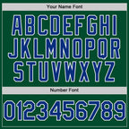 Custom Kelly Green Royal-White Bomber Full-Snap Varsity Letterman Hoodie Jacket