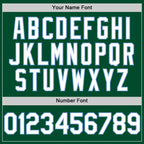 Custom Kelly Green White-Light Blue Bomber Full-Snap Varsity Letterman Hoodie Jacket