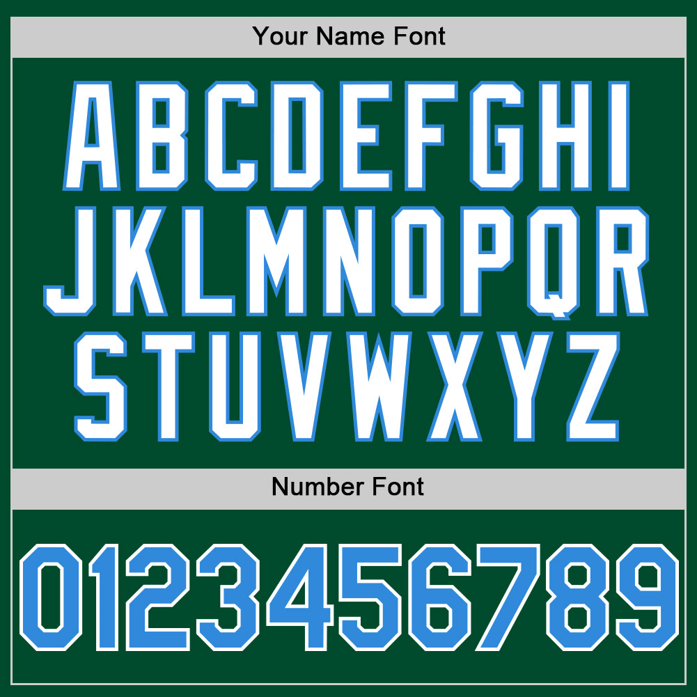 Custom Kelly Green Powder Blue-White Bomber Full-Snap Varsity Letterman Two Tone Hoodie Jacket