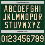 Custom Green Cream-Black Bomber Full-Snap Varsity Letterman Hoodie Jacket