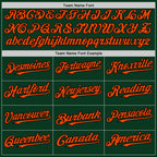 Custom Green Orange-Black Bomber Full-Snap Varsity Letterman Hoodie Jacket