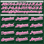 Custom Green Pink-White Bomber Full-Snap Varsity Letterman Hoodie Jacket