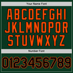 Custom Green Black-Orange Bomber Full-Snap Varsity Letterman Two Tone Hoodie Jacket
