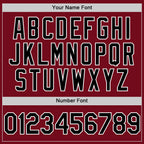 Custom Crimson Black-White Bomber Full-Snap Varsity Letterman Hoodie Jacket