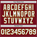 Custom Crimson Black-Gold Bomber Full-Snap Varsity Letterman Hoodie Jacket