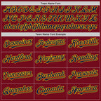 Custom Crimson Navy-Gold Bomber Full-Snap Varsity Letterman Hoodie Jacket