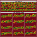 Custom Crimson Green-Gold Bomber Full-Snap Varsity Letterman Hoodie Jacket