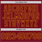 Custom Crimson Gold Bomber Full-Snap Varsity Letterman Hoodie Jacket