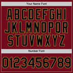 Custom Crimson Black Cream-Old Gold Bomber Full-Snap Varsity Letterman Two Tone Hoodie Jacket