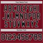 Custom Crimson Black-White Bomber Full-Snap Varsity Letterman Two Tone Hoodie Jacket