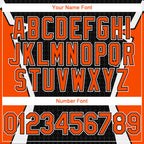 Custom Black Orange-White Arrow 3D Pattern Design Bomber Full-Snap Varsity Letterman Hoodie Jacket