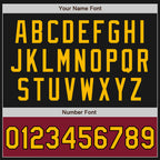 Custom Black Gold-Crimson Bomber Varsity Letterman Two Tone Zipper Jacket