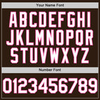 Custom Brown White-Pink Bomber Full-Snap Varsity Letterman Two Tone Hoodie Jacket