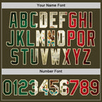 Custom Olive Vintage Mexican Flag Cream-Black Bomber Full-Snap Varsity Letterman Salute To Service Hoodie Jacket