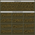 Custom Olive Black-Old Gold Bomber Full-Snap Varsity Letterman Salute To Service Hoodie Jacket