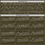 Custom Olive Black-Cream Bomber Full-Snap Varsity Letterman Two Tone Salute To Service Hoodie Jacket