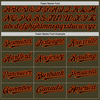 Custom Olive Black-Orange Bomber Full-Snap Varsity Letterman Two Tone Salute To Service Hoodie Jacket