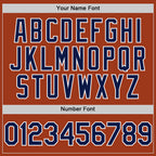 Custom Texas Orange Navy-White Bomber Full-Snap Varsity Letterman Hoodie Jacket