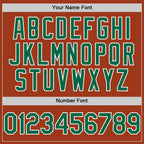 Custom Texas Orange Kelly Green-White Bomber Full-Snap Varsity Letterman Hoodie Jacket