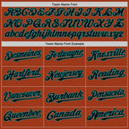 Custom Texas Orange Black-Teal Bomber Full-Snap Varsity Letterman Two Tone Hoodie Jacket