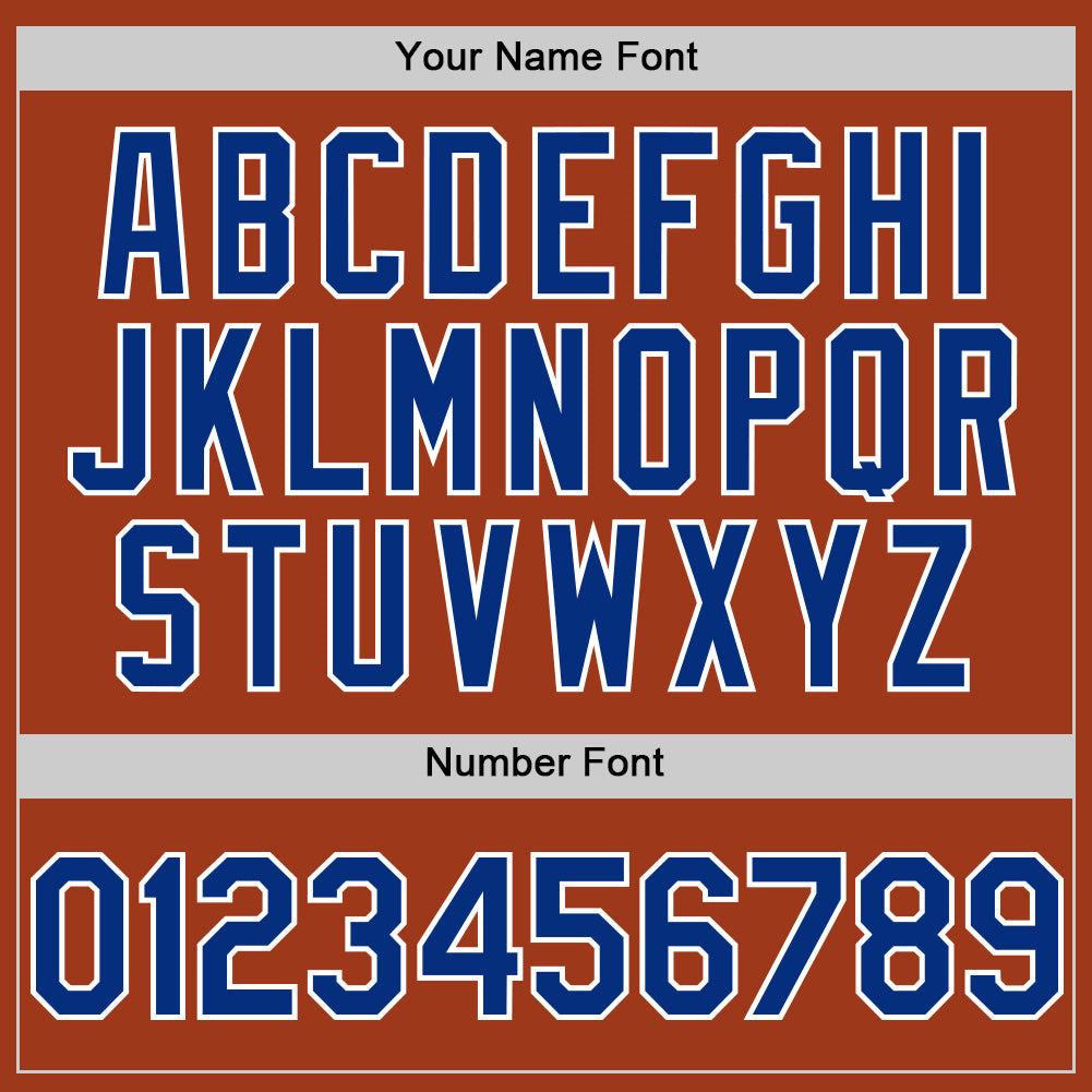 Custom Texas Orange Royal-White Bomber Full-Snap Varsity Letterman Two Tone Hoodie Jacket