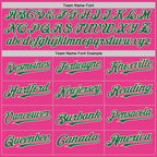 Custom Pink Kelly Green-Cream Bomber Full-Snap Varsity Letterman Hoodie Jacket