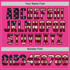 Custom Pink Vintage USA Flag Black-Cream Bomber Full-Snap Varsity Letterman Hoodie Jacket