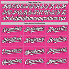 Custom Pink White-Black Bomber Full-Snap Varsity Letterman Hoodie Jacket