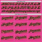 Custom Pink Black-Old Gold Bomber Full-Snap Varsity Letterman Hoodie Jacket