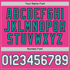 Custom Pink Black-Teal Bomber Full-Snap Varsity Letterman Hoodie Jacket