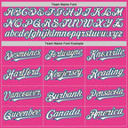 Custom Pink Black-Sky Blue Bomber Full-Snap Varsity Letterman Hoodie Jacket