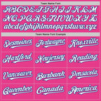 Custom Pink White-Royal Bomber Full-Snap Varsity Letterman Hoodie Jacket