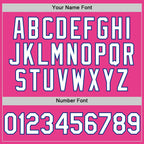 Custom Pink White-Royal Bomber Full-Snap Varsity Letterman Hoodie Jacket